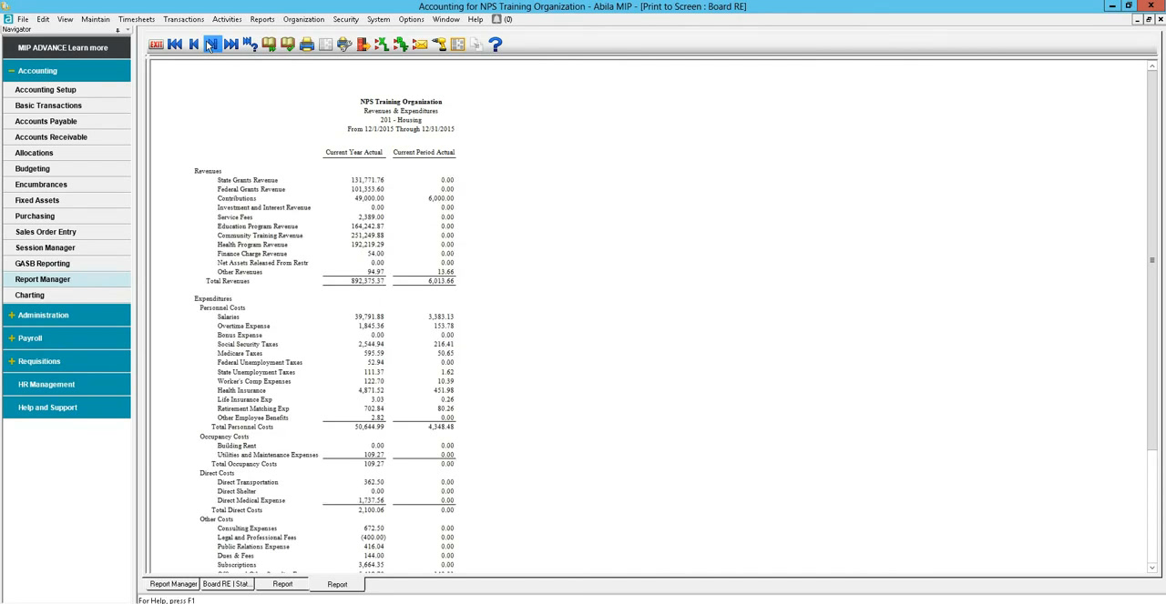 MIP Fund Accounting accounts payable invoice entry form with document and distribution fields