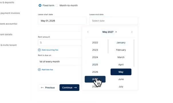Baselane dashboard showing banking balance, recent transactions, and a monthly cash flow chart for a landlord's properties