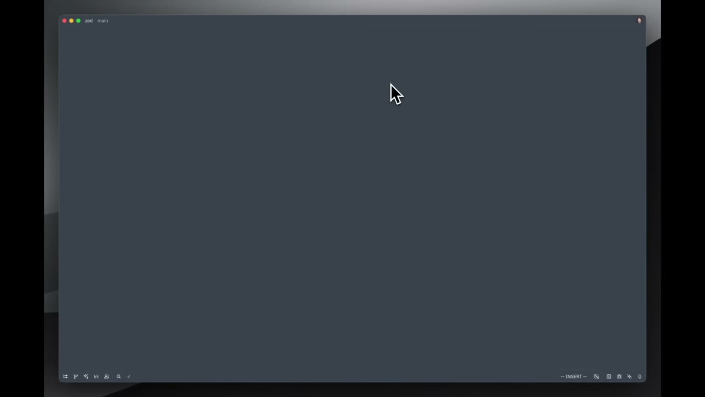 Zed editor opening a large codebase demonstrating the fast load time and minimal UI of the Rust-native editor