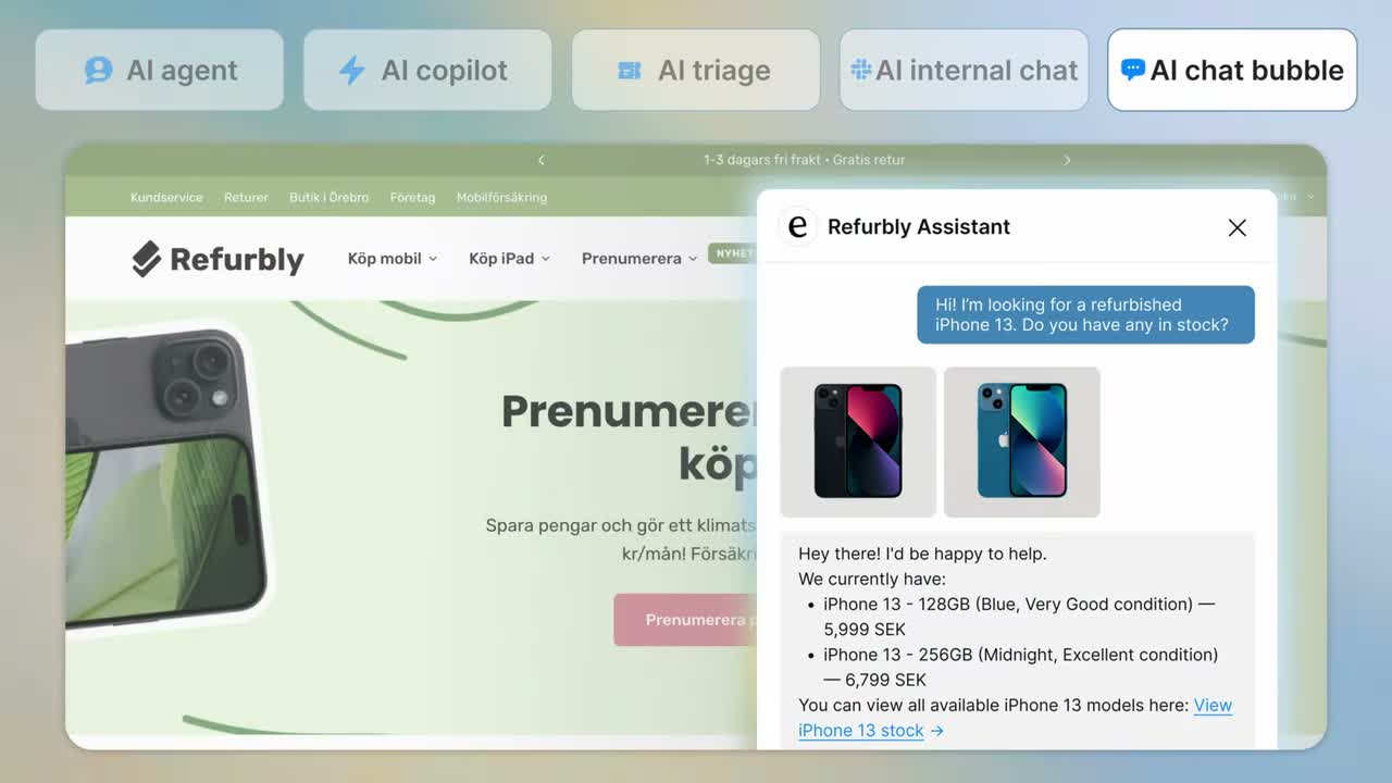 eesel AI knowledge base training interface showing document upload, training source management, and AI coverage status