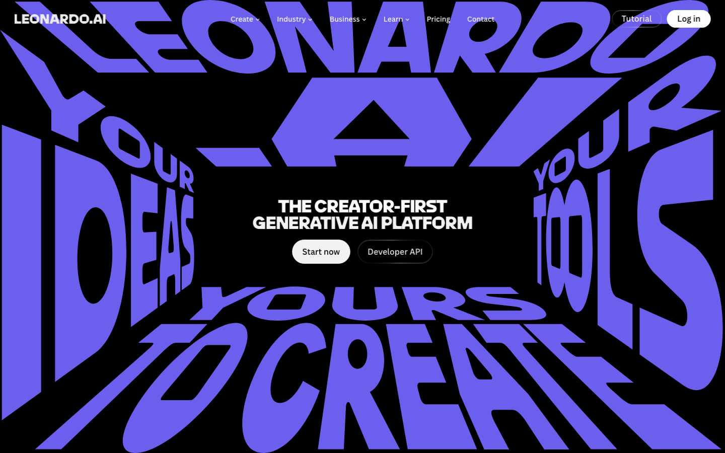 Leonardo.Ai homepage showing multi-model AI image and video generation platform