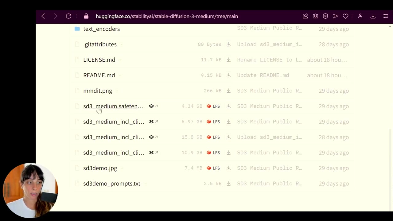 Stable Diffusion 3 Medium model overview showing architecture improvements and benchmark performance by Stability AI