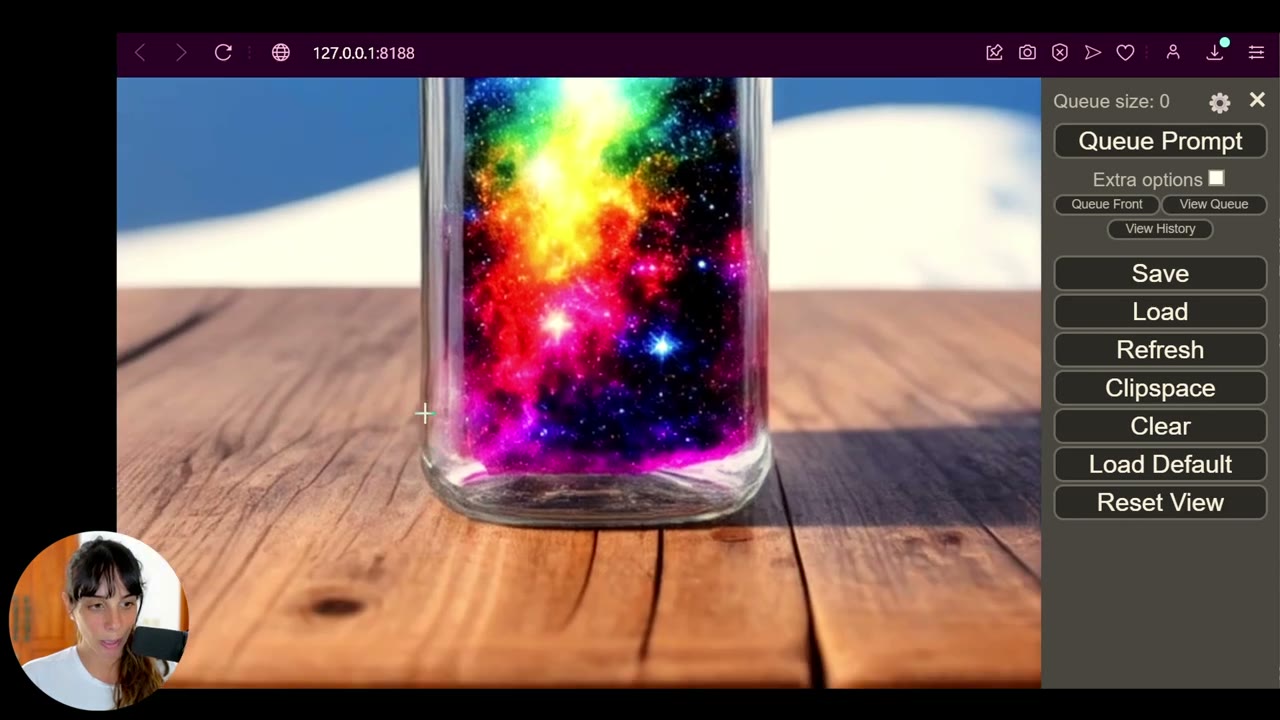 Stable Diffusion prompt workflow demonstrating text-to-image generation with negative prompts and CFG scale controls