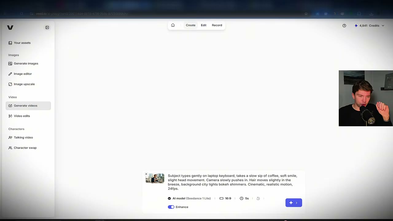 VEED social video workflow showing multi-format export with aspect ratio presets for Instagram, TikTok, and YouTube