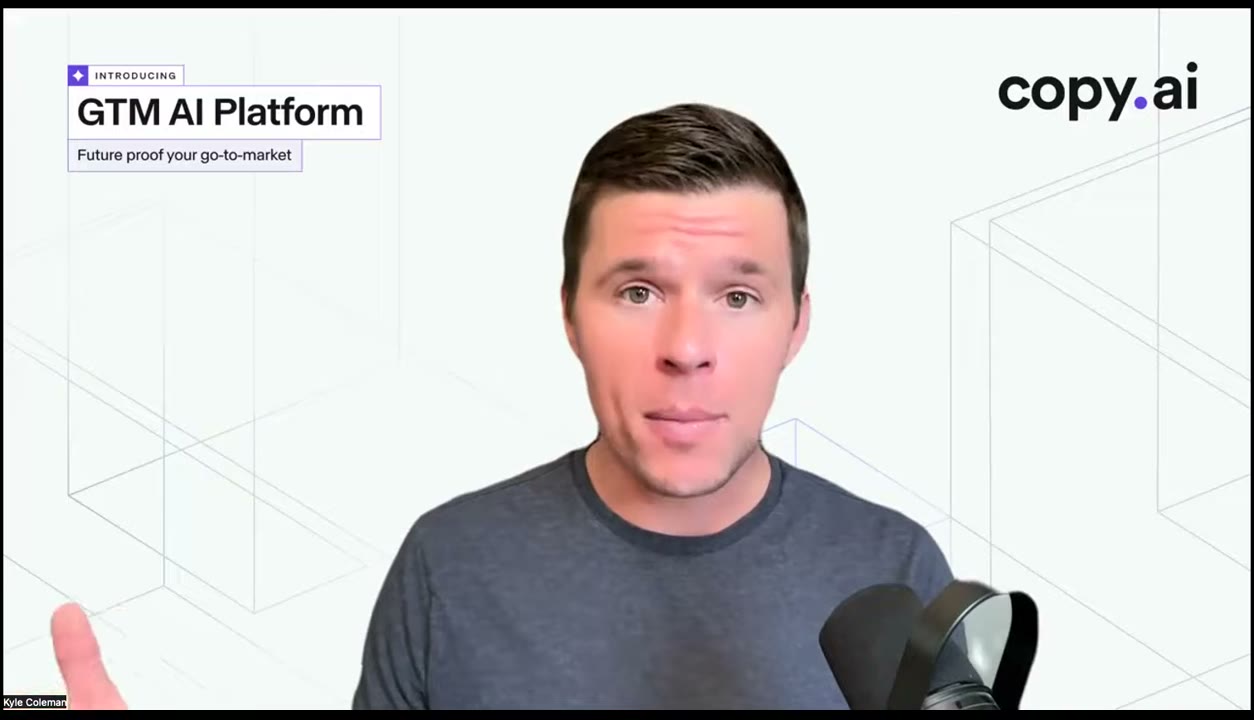 Copy.ai GTM AI platform overview showing workflow automation for sales and marketing content sequences