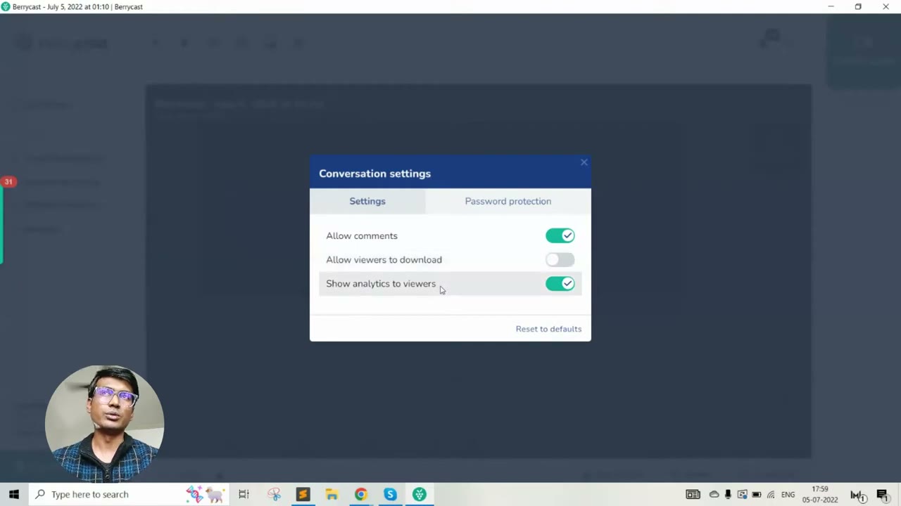 Berrycast annotation tools overlaid on a screen recording with pen, arrow, and highlight markup options