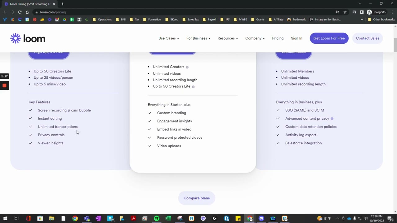 Loom integrations panel showing connections to Notion, Jira, Slack, and HubSpot