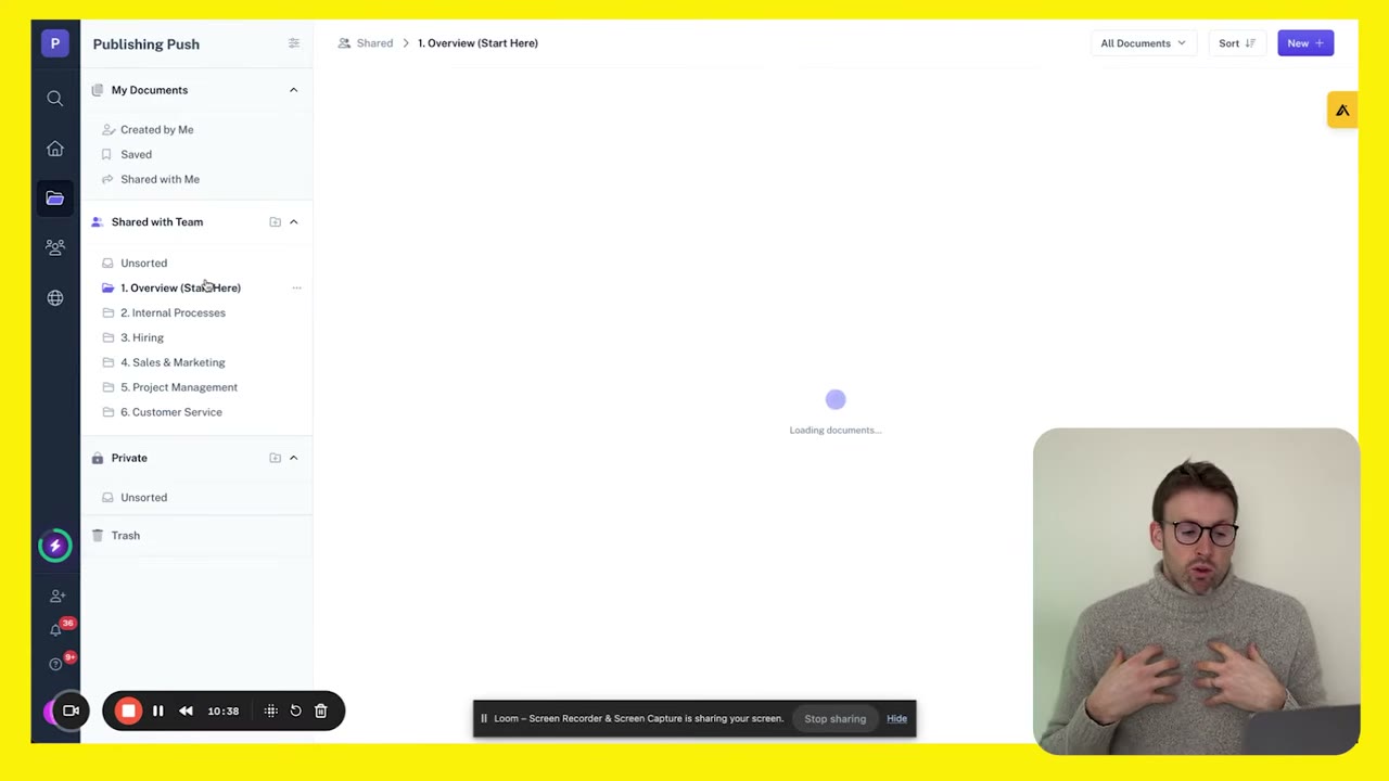 Scribe sharing panel showing embed options, PDF export, and direct link with access controls