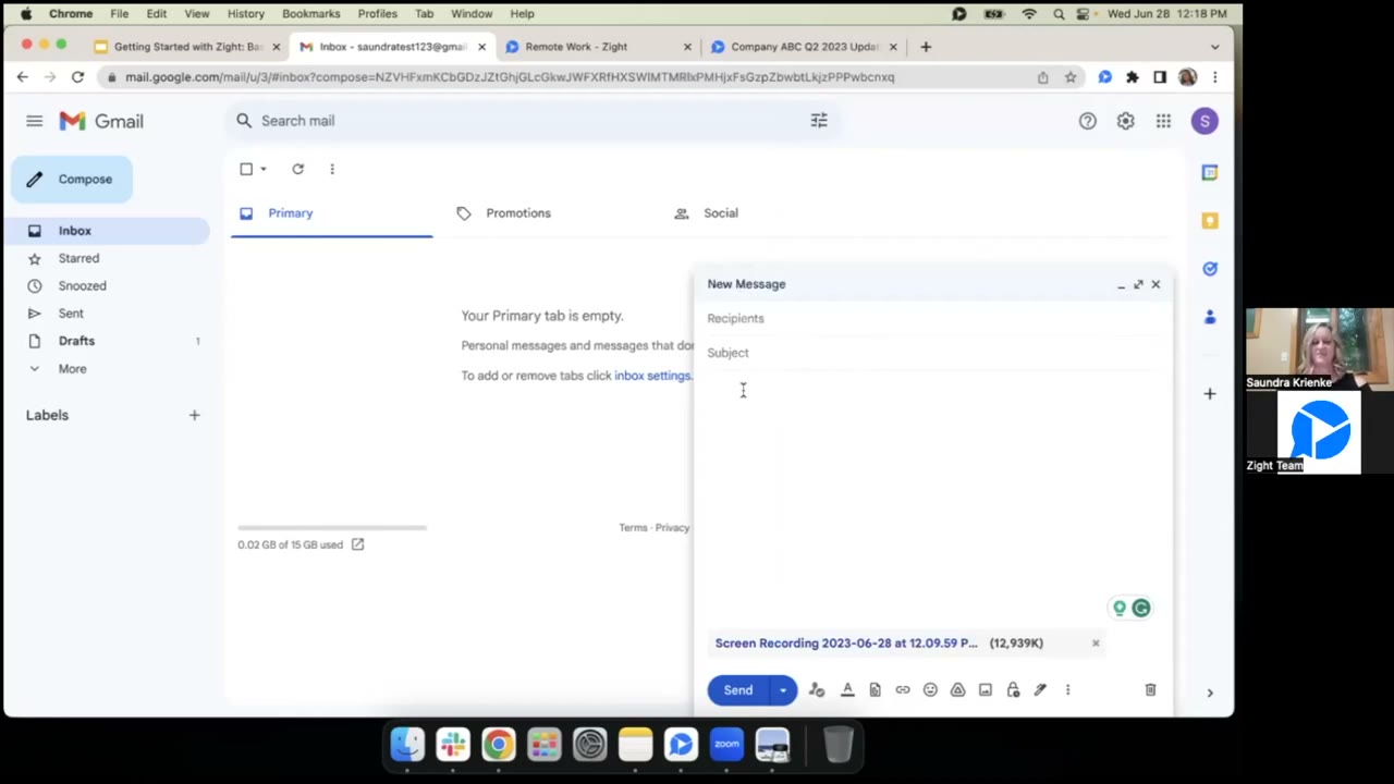 Zight annotation toolbar overlaid on a screen capture with text, arrows, blur, and highlight tools