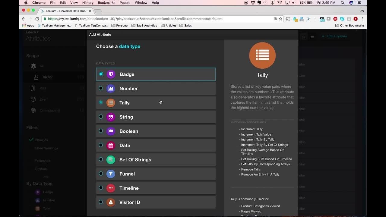 Tealium tag management dashboard showing iQ tag container configuration and rules