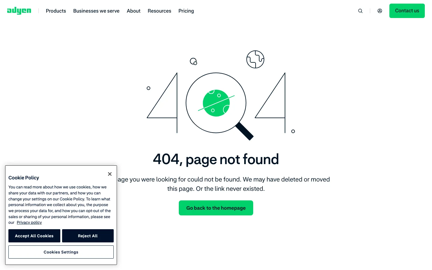 Adyen tokenization page showing network token service, recurring payments, and omnichannel card storage