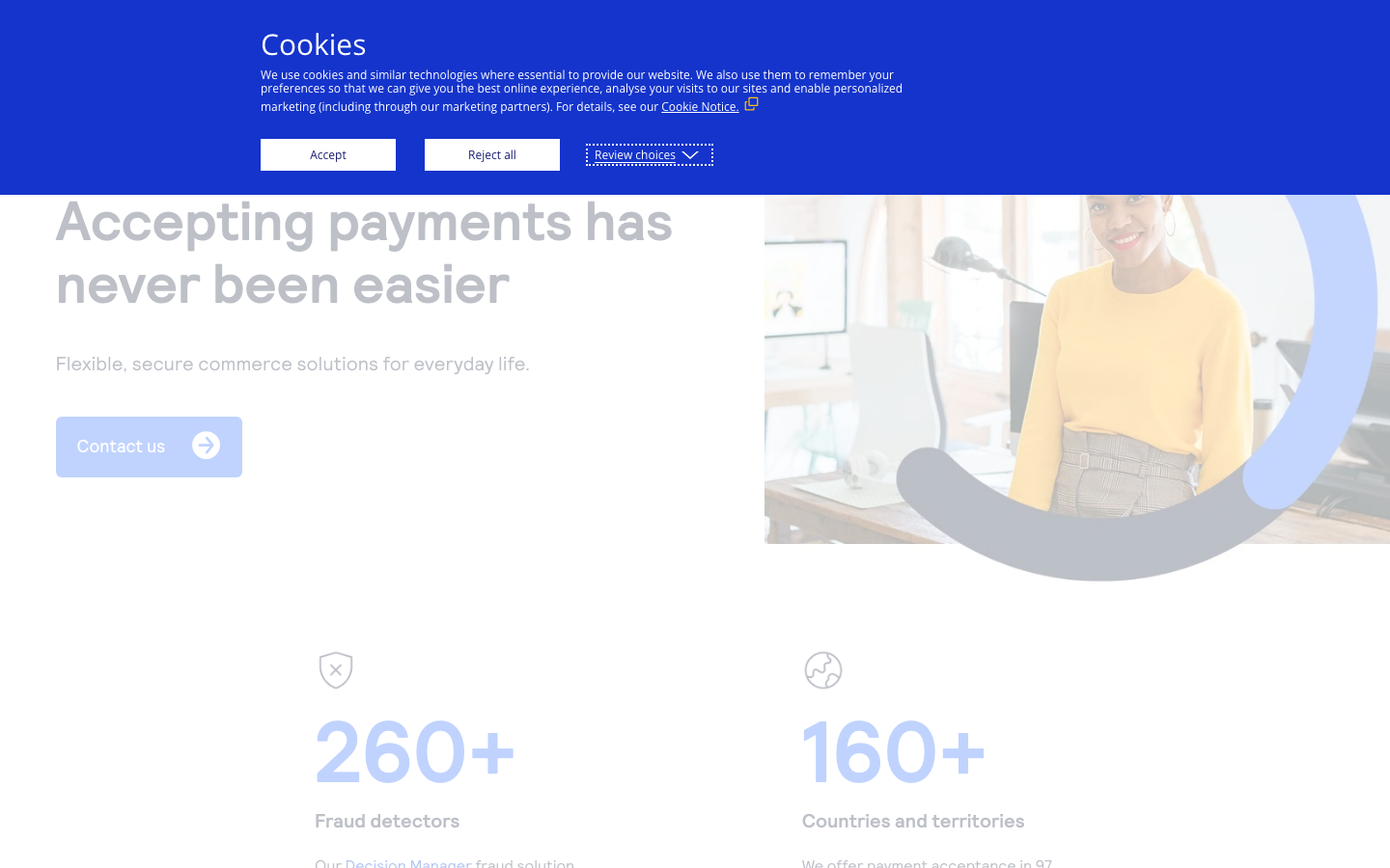 CyberSource tokenization page showing Token Management Service, Secure Storage, and multi-processor support