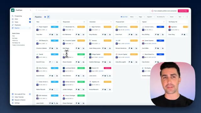 Salesmate deals pipeline kanban board with deal cards grouped by stage