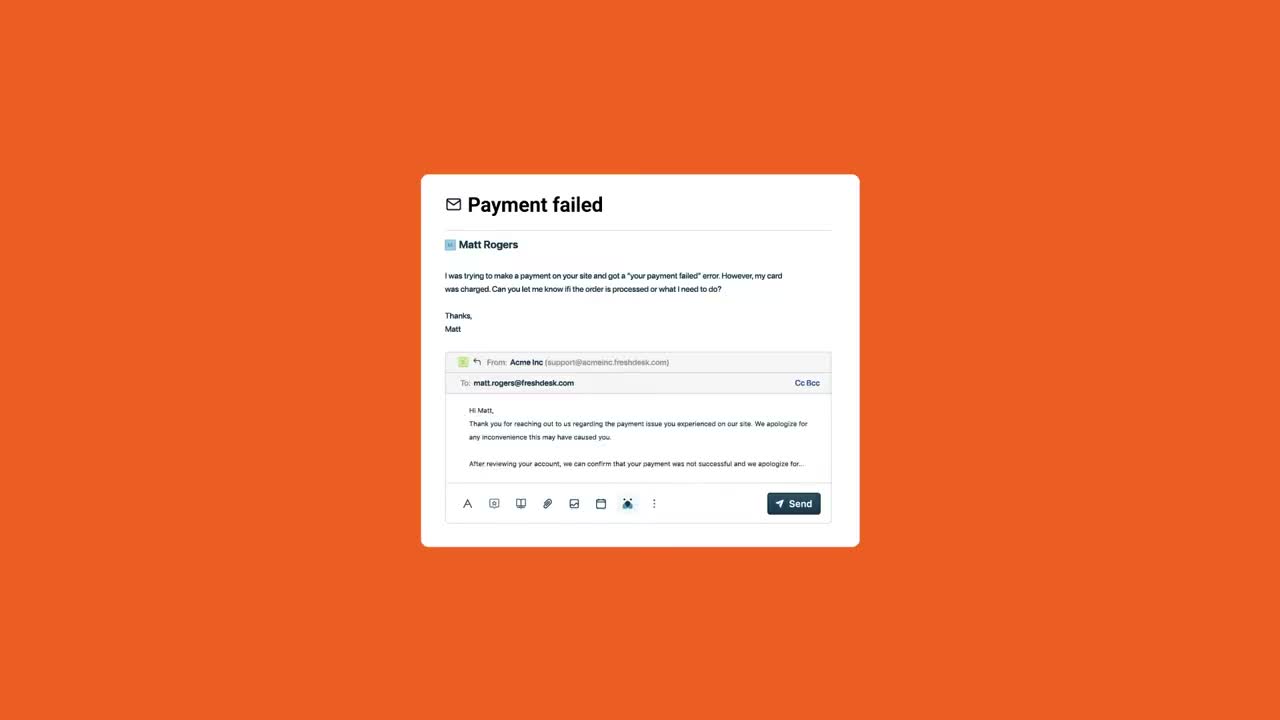 Freshdesk automation workflow builder showing condition-action rules for ticket routing and SLA management