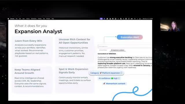 Gainsight platform showing multi-signal health scoring interface with account risk indicators and renewal forecast
