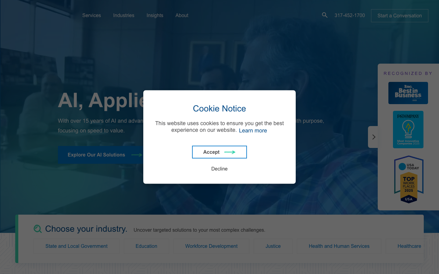 Resultant homepage showing data tech and AI consulting for government and regulated industries