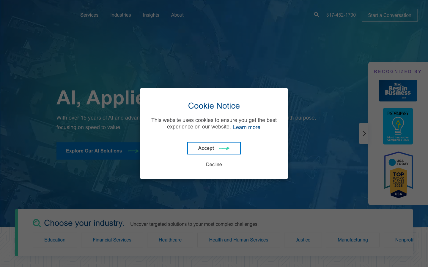 Resultant homepage showing data integration and cloud consulting for government and regulated industries
