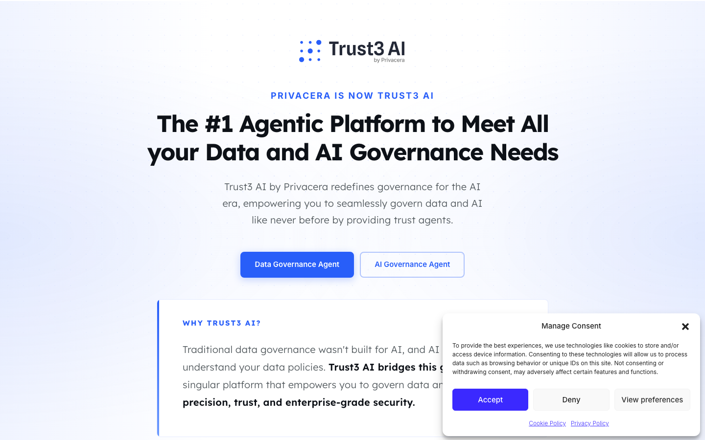 Privacera unified data governance platform showing access control policies and data masking configuration across cloud environments