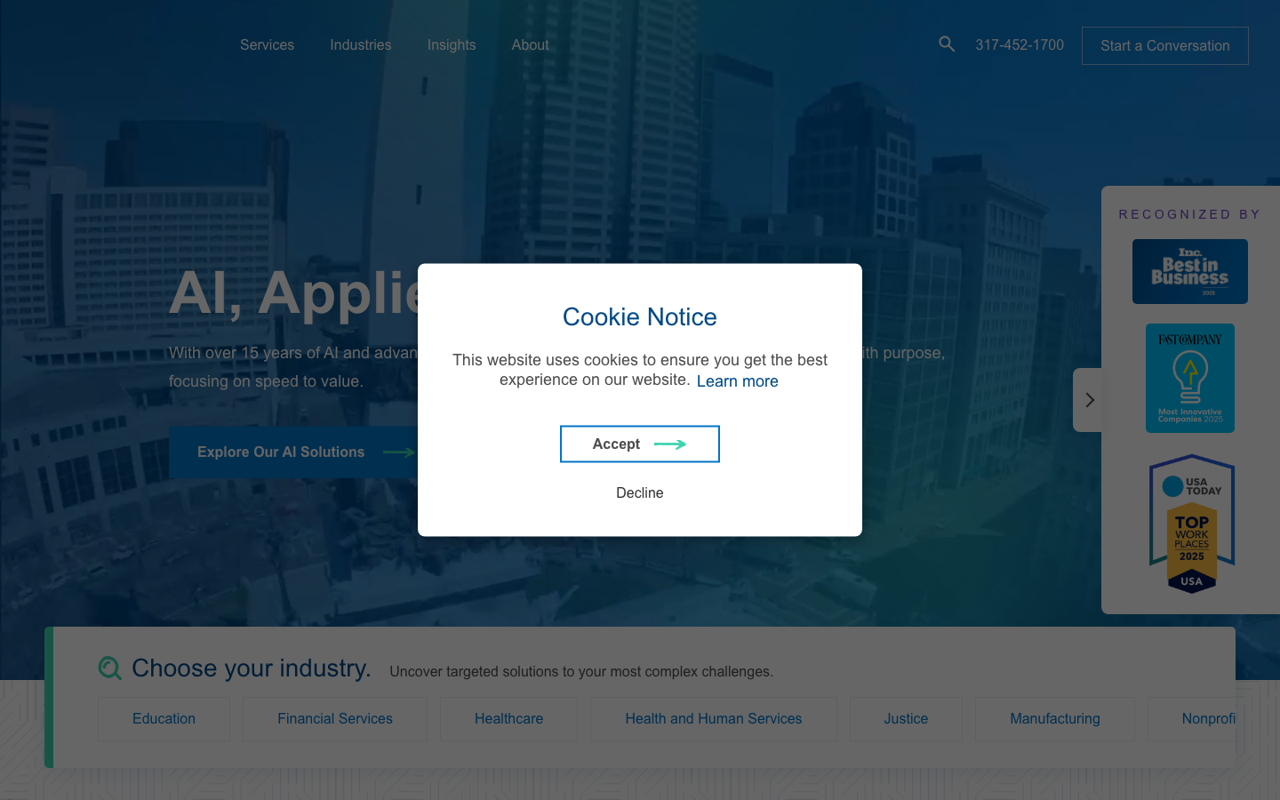 Resultant homepage showing data warehousing and cloud consulting for government and regulated industries