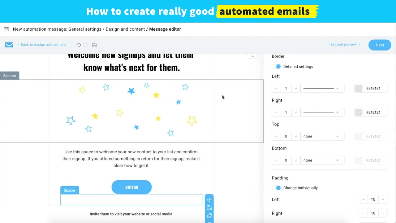GetResponse landing page builder showing a conversion-focused template with signup form, countdown timer, and webinar registration CTA
