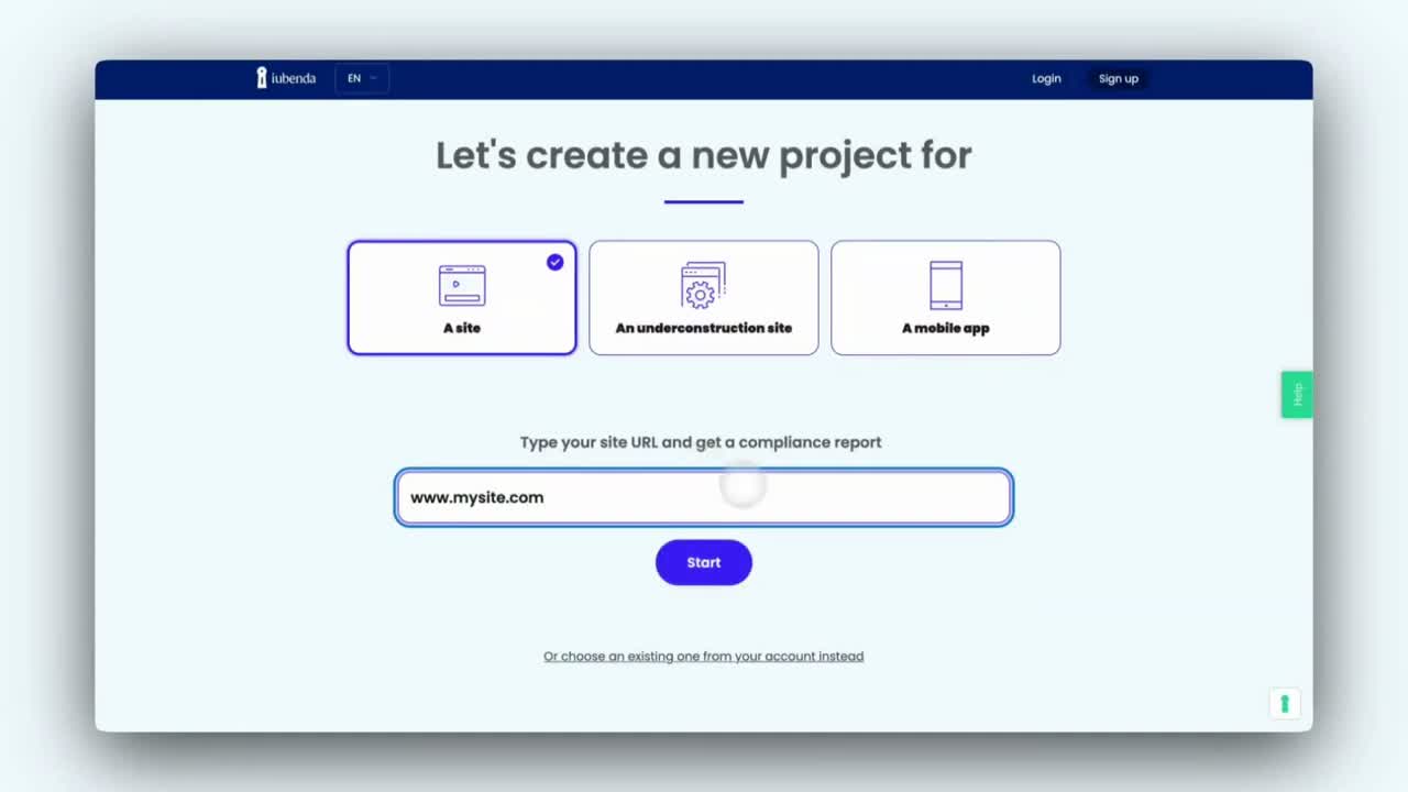 iubenda privacy policy generator showing multi-jurisdiction policy configuration and preview