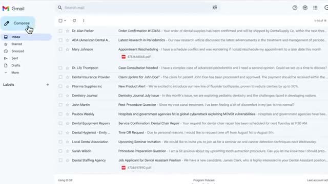 Gmail compose window drafting a reply that Paubox will encrypt automatically on send