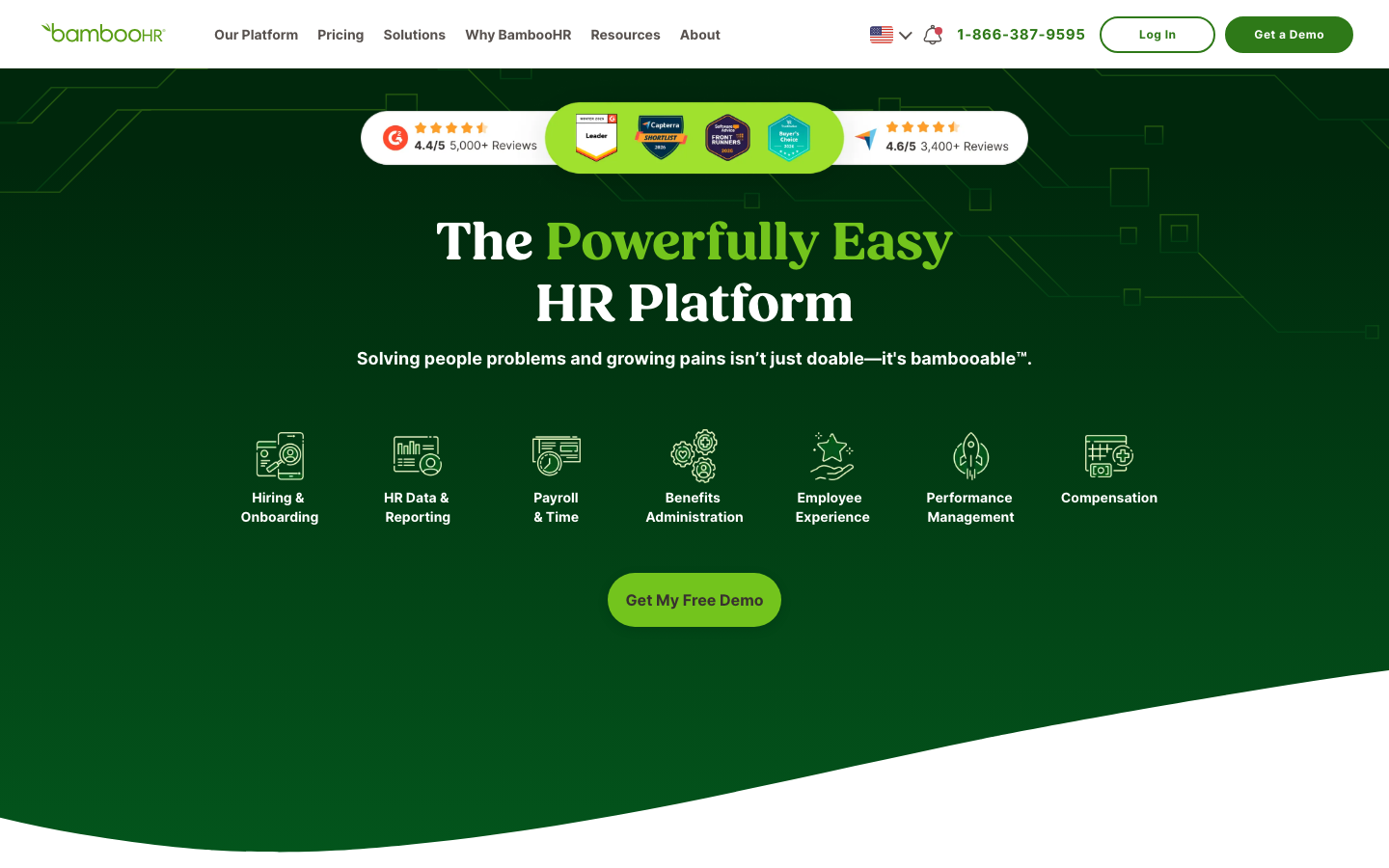 BambooHR HRIS showing people analytics, headcount reports, and turnover dashboards for small and mid-market teams