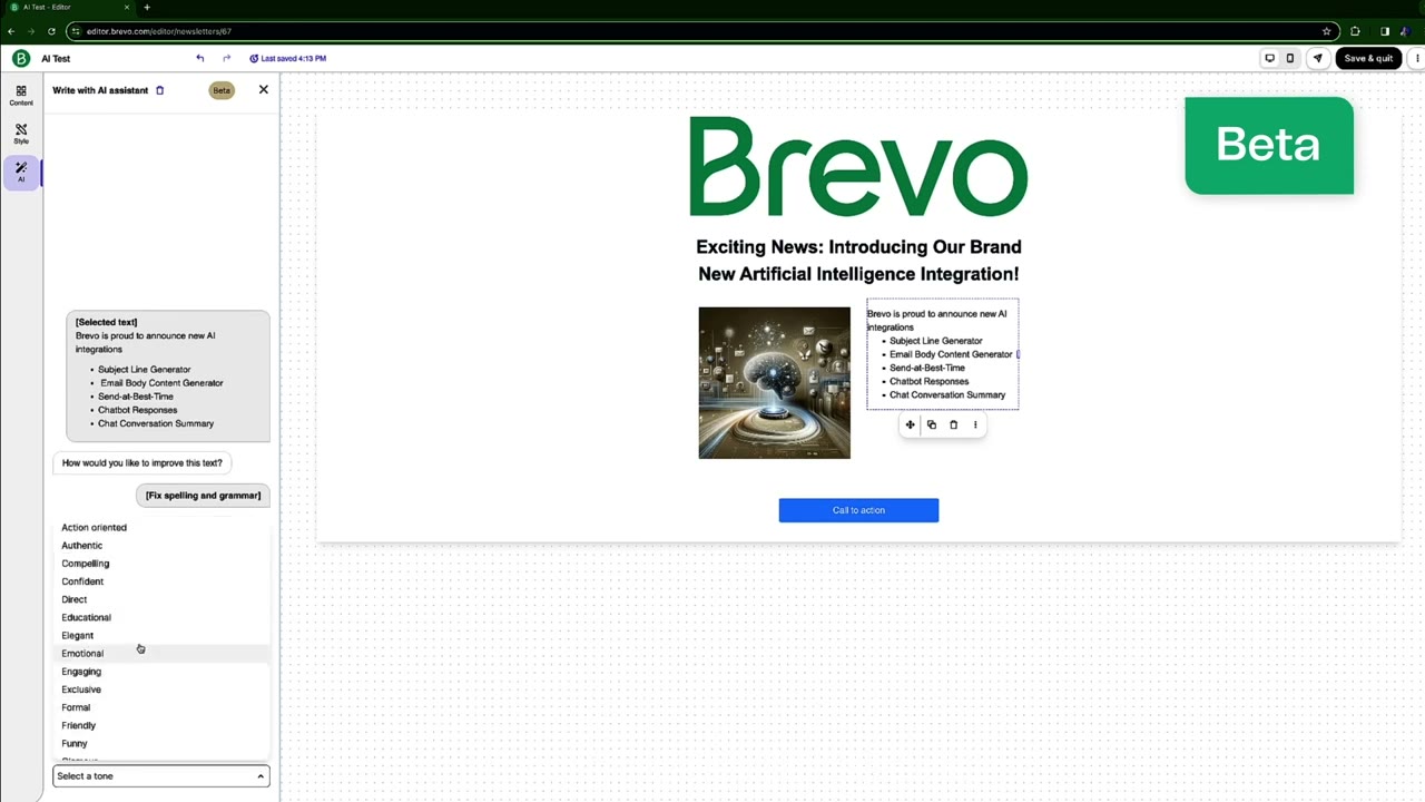 Brevo campaign dashboard showing email campaign performance metrics, delivery stats, open rates, and geographic engagement data