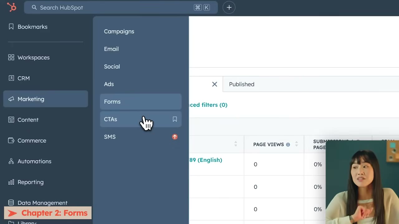 HubSpot Marketing Hub campaign workflow builder showing automated multi-step sequences with contact triggers and branching logic