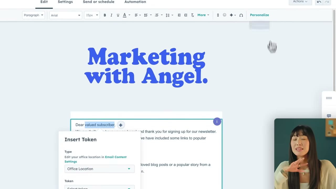 HubSpot Marketing Hub reporting dashboard showing campaign performance metrics, email engagement rates, and attribution data