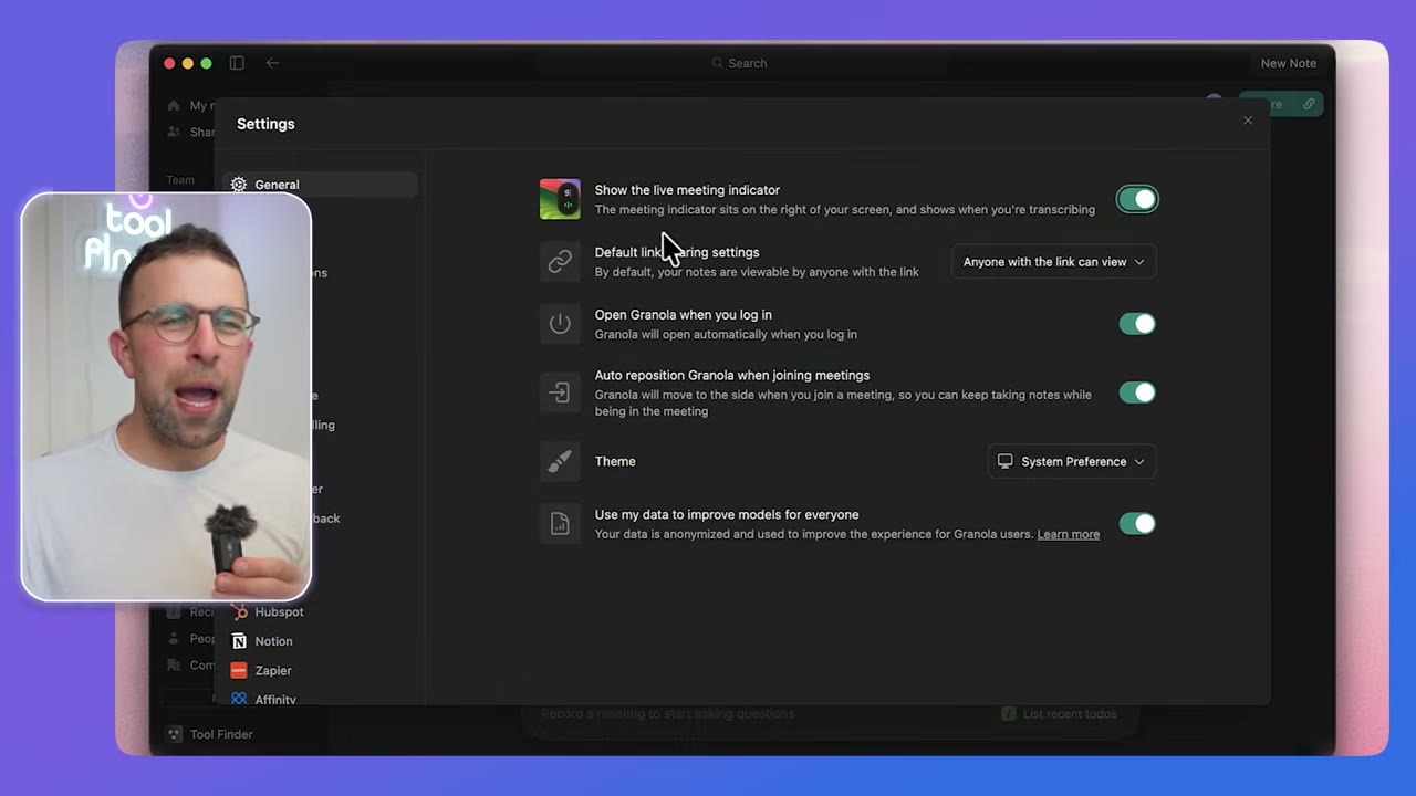 Granola meeting summary showing formatted output with decisions, action items, and next steps without a bot joining the call