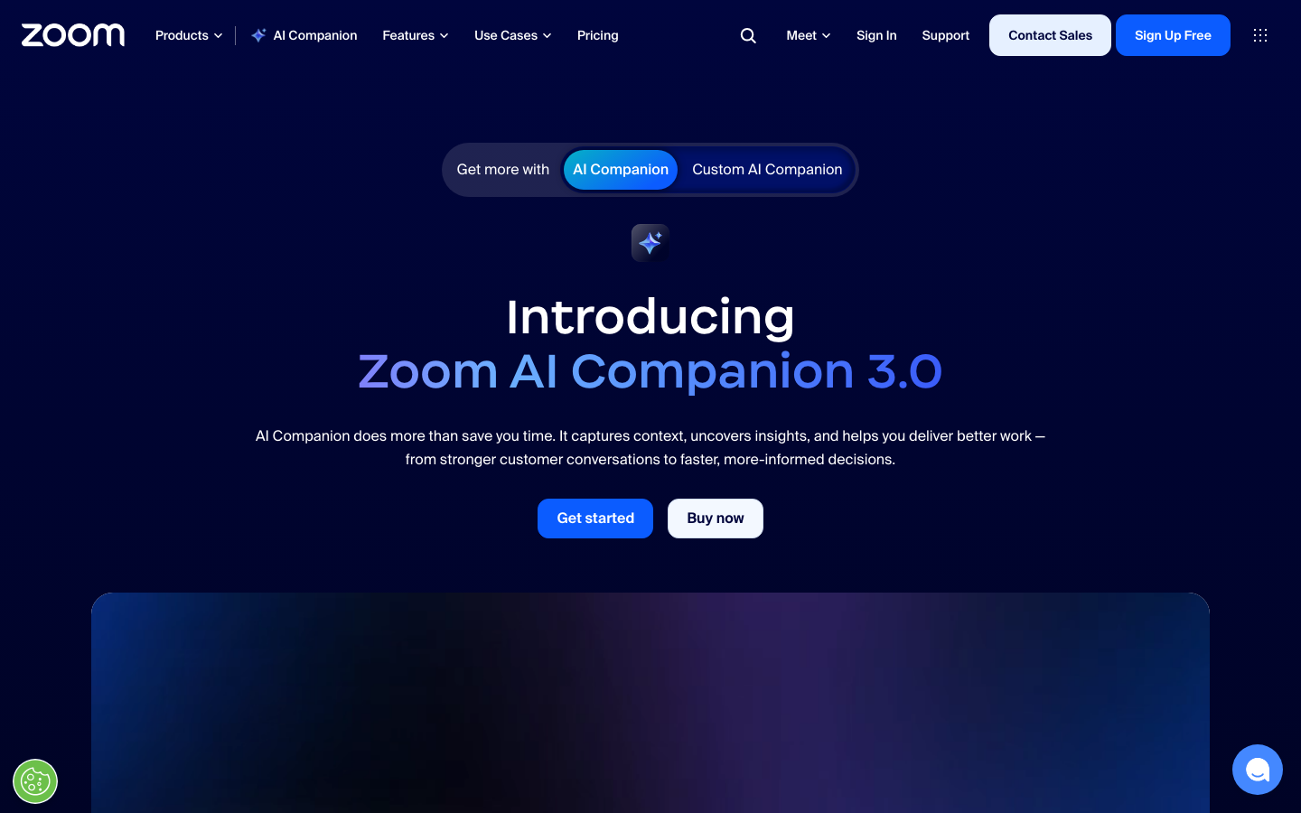 Zoom AI Companion meeting summary view showing action items and recap after a completed call