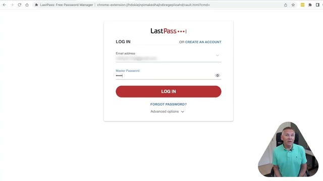LastPass browser extension prompting to save a new password