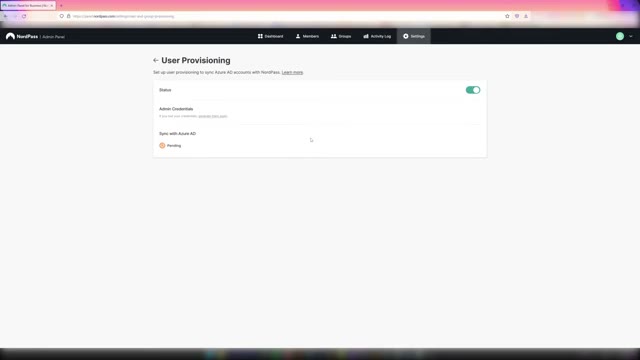 NordPass organization setup screen showing member invite and folder structure