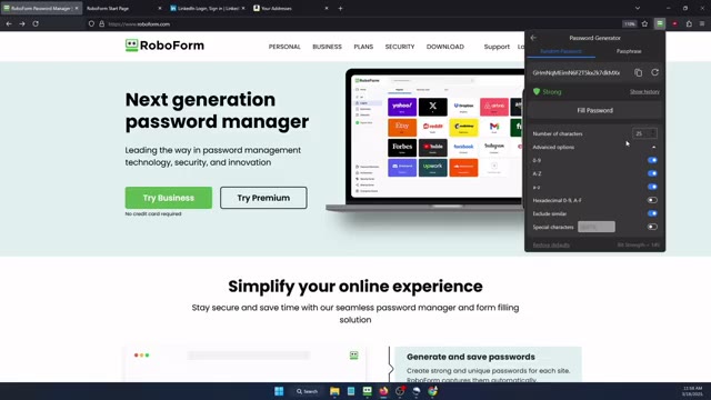 RoboForm for Business admin center showing user list and group assignments