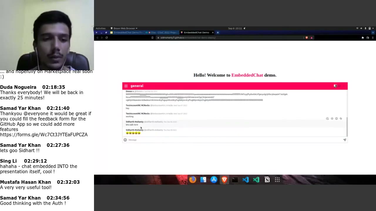 Rocket.Chat admin panel showing user management, room permissions, and integration settings