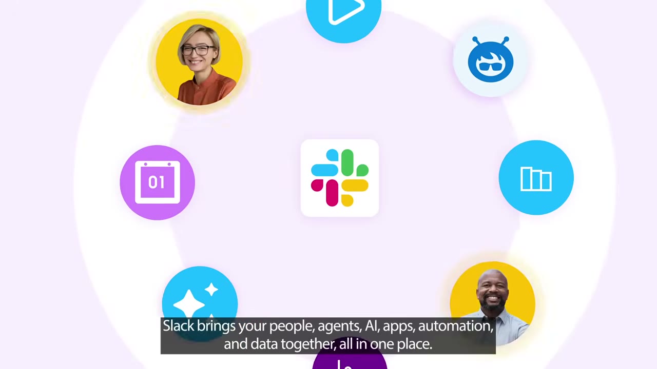 Slack channel list sidebar with starred channels, DMs, and a notification badge on an active channel