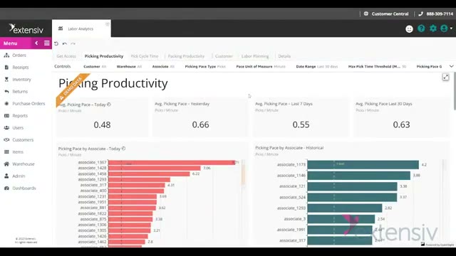 Extensiv 3PL Warehouse Manager core workflow screen from the product demo