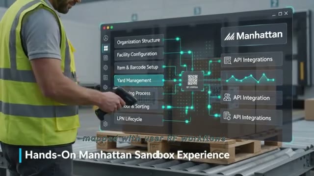 Manhattan Active Warehouse Management interface showing order streaming and task execution