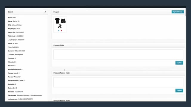 ShipHero warehouse management dashboard showing inventory and pick-pack workflow