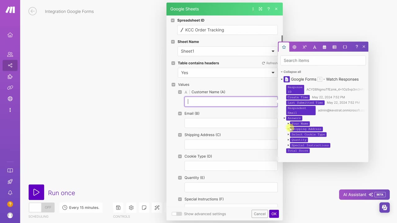 Make module configuration panel with app authentication and trigger event selection