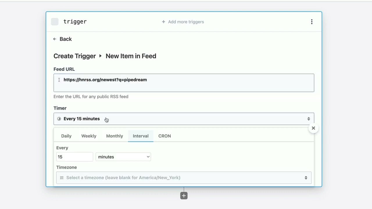 Pipedream workflow steps panel showing event trigger and chained action steps with code editor access