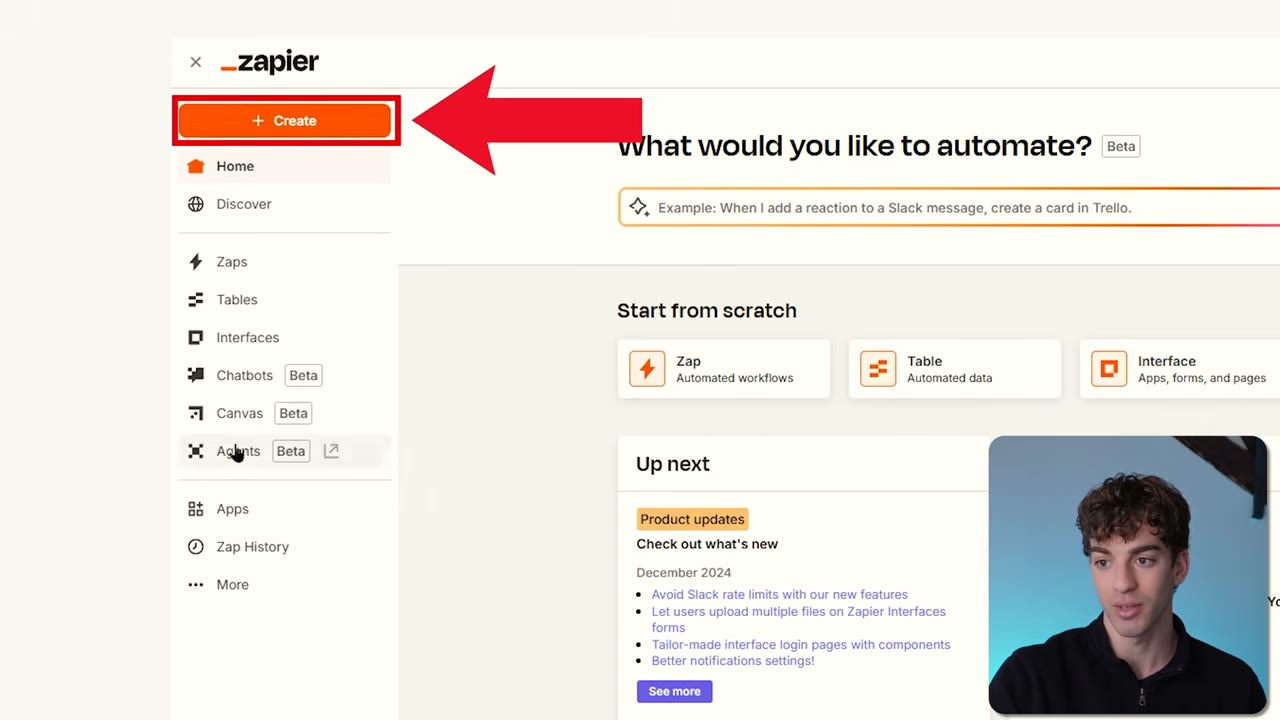 Zapier Zap builder showing trigger app selection and event configuration for a new workflow